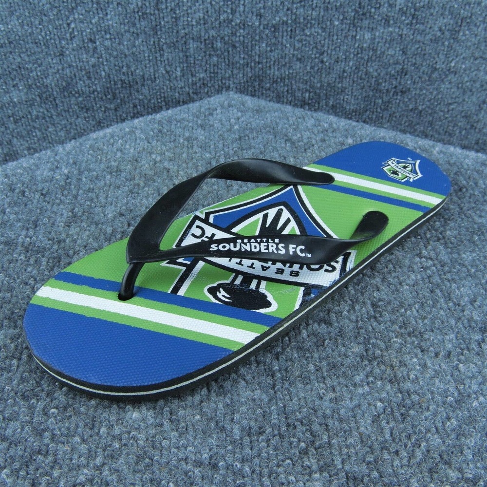 Seattle Sounders Women Flip Flop Sandal‎ Shoes Blue Synthetic Size 10 Medium